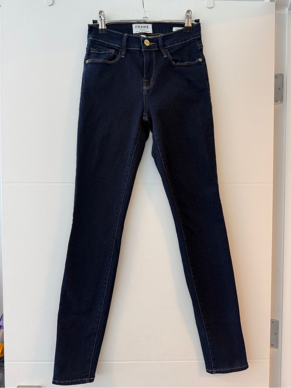 FRAME Le Skinny de Jeanne Dark Wash Skinny Jeans | Size 25 | Premium Denim